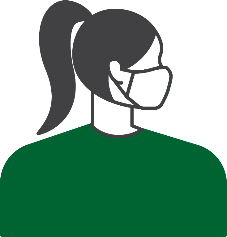 Graphic of a woman wearing a mask