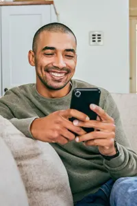 Man using his cellphone