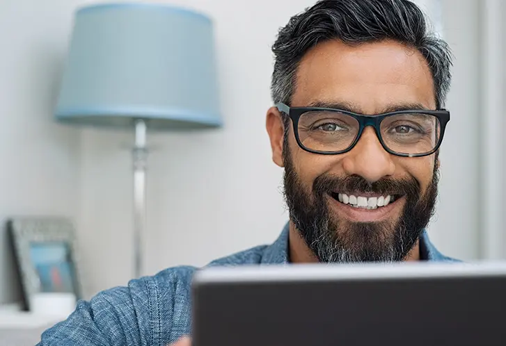 A man using a laptop