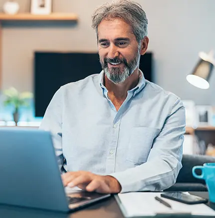 A man using a laptop