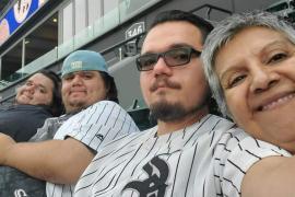 Beatrice with family at White Sox game