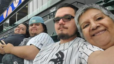 Beatrice with family at White Sox game