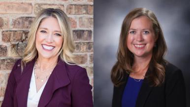 Headshots of two women