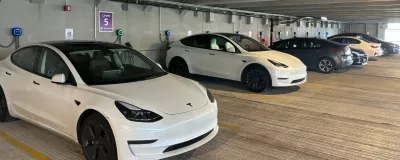 EV Charging Stations with vehicles.