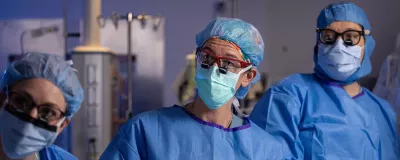 Dr. D'Audiffret and team in surgery