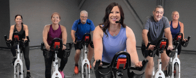 Spin class at RUSH Copley Healthplex