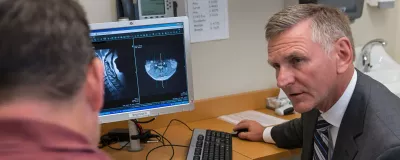 Dr. Fessler talking to a patient